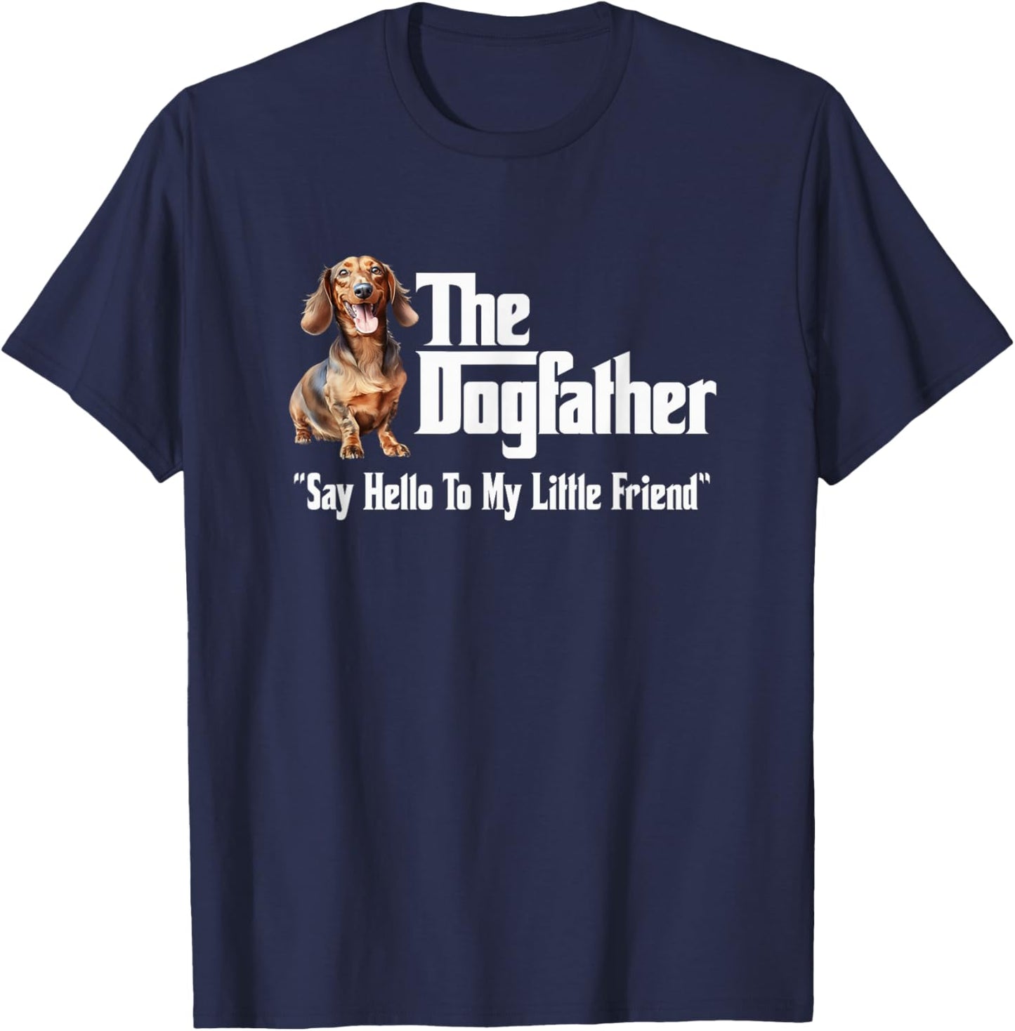 The Dachshund Dogfather T-Shirt - T-Shirt | Navy
