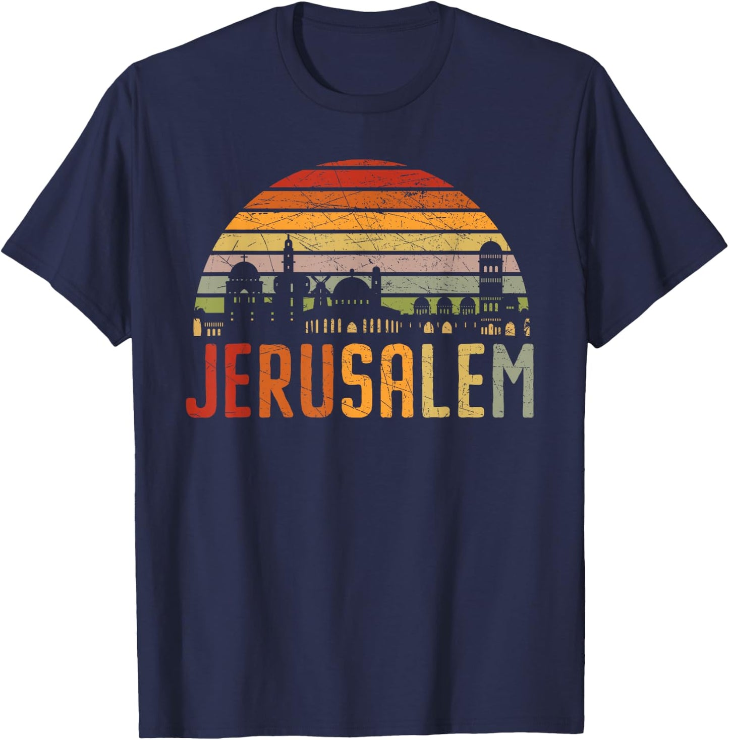 Jerusalem Jewish Country Israelite Israel T-Shirt - T-Shirt | Navy