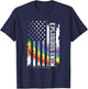 E Pluribus Unum United States Distressed Rainbow w US Flag T-Shirt - T-Shirt | Navy