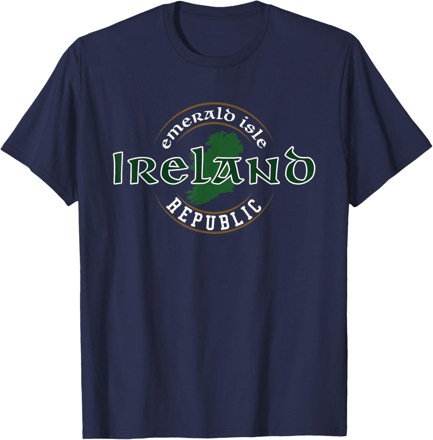 Ireland Republic Emerald Isle Irish Map T-Shirt - T-Shirt | Navy