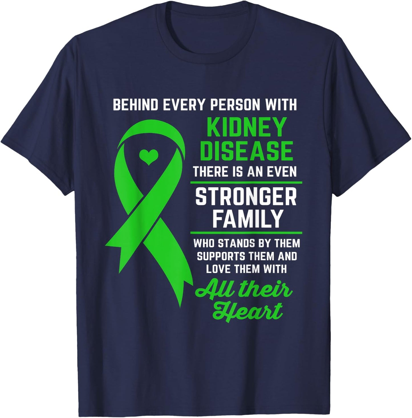 Kidney Disease Awareness Kidney Disease Support T-Shirt - T-Shirt | Navy