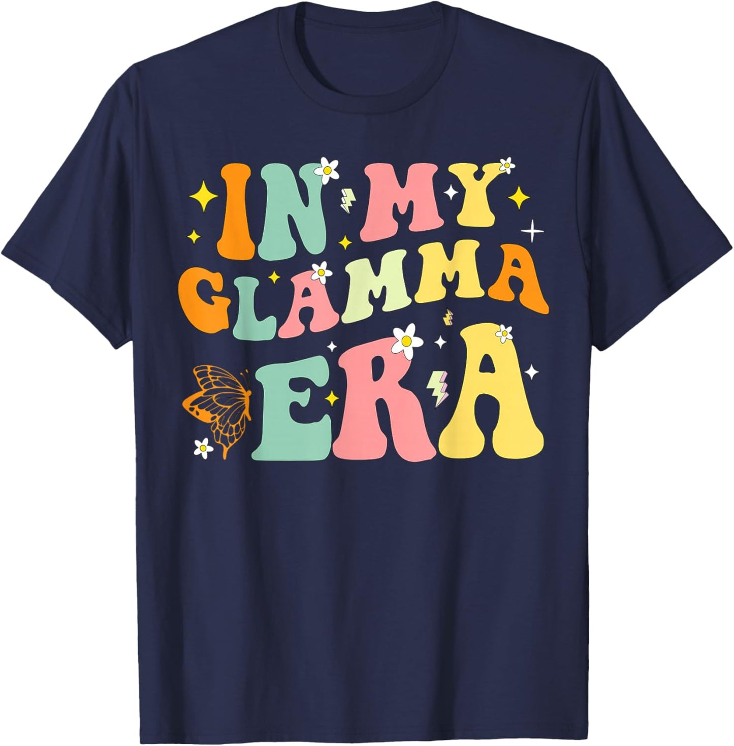 In My Glamma Era Grandma Mom Mama Grandmother Mommy T-Shirt - T-Shirt | Navy