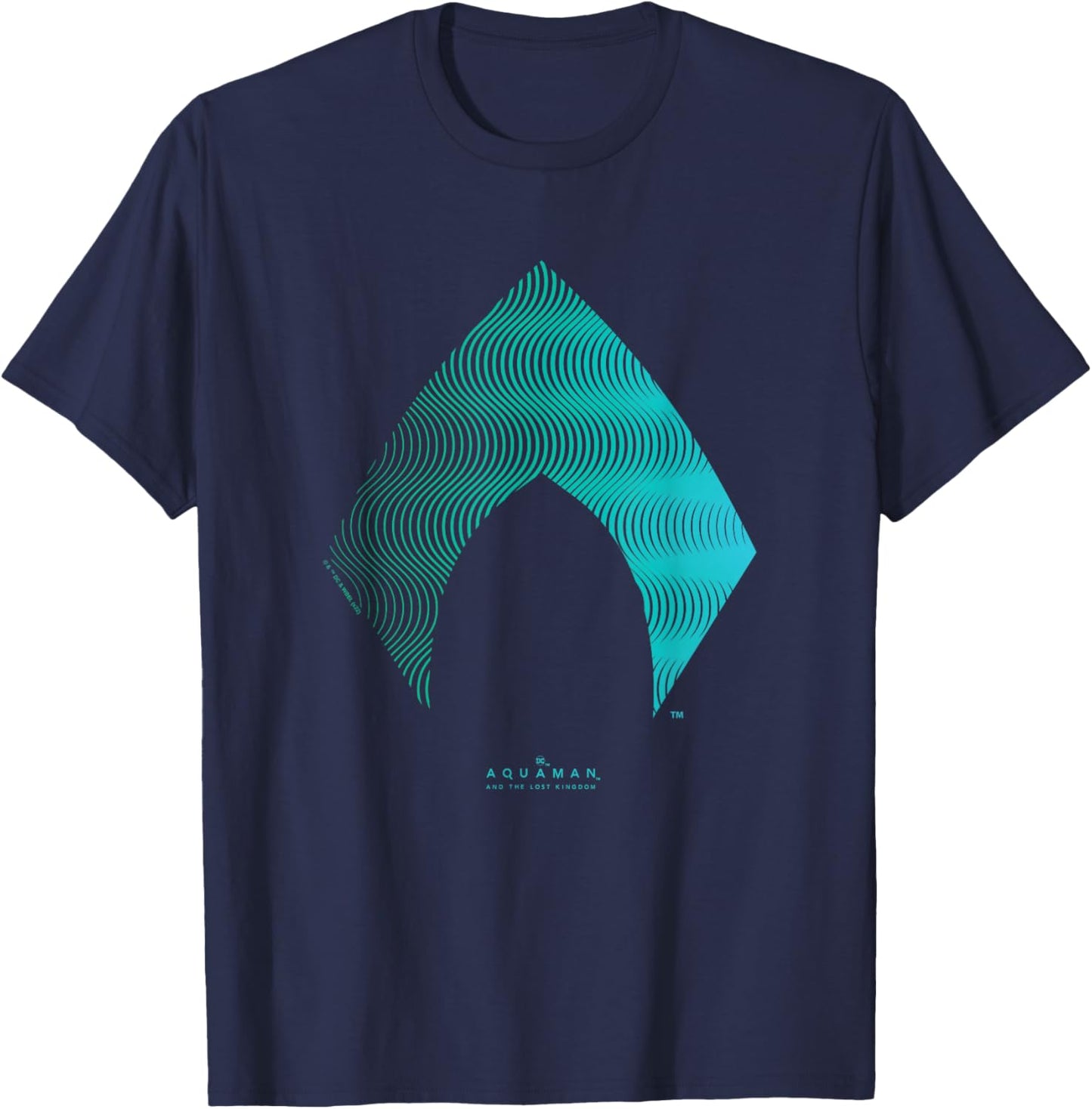 Aquaman And The Lost Kingdom Distressed Wavy Neon Emblem T-Shirt - T-Shirt | Navy