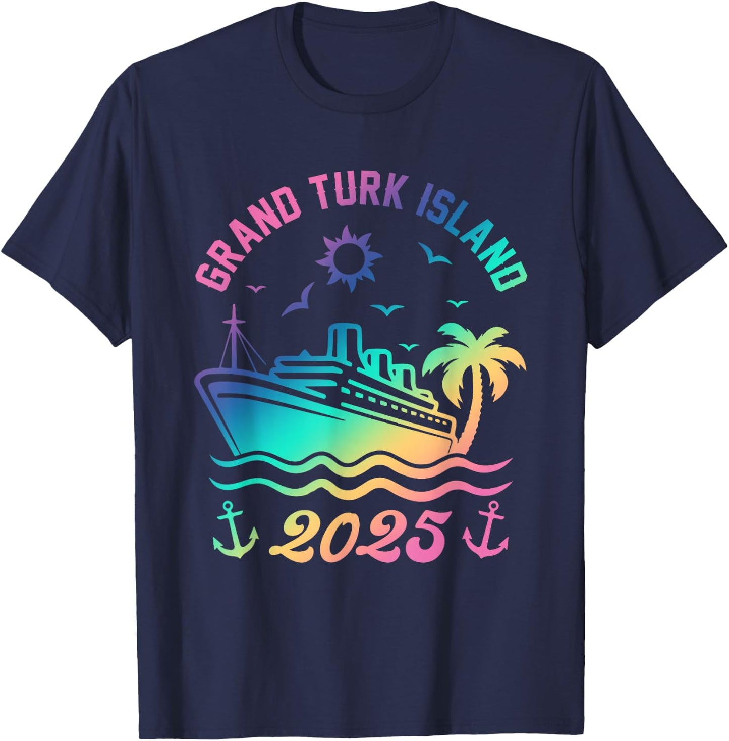 Grand Turk Island 2025 Cruise Vacation Beach Travel Holiday T-Shirt - T-Shirt | Navy