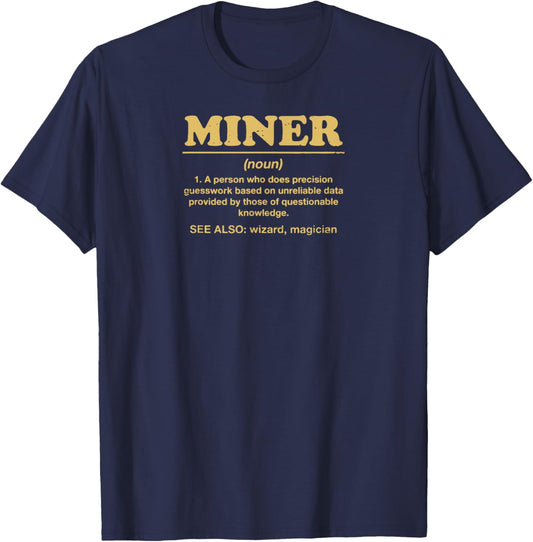 I Love Miners Funny Miner Mining Gamer T-Shirt - T-Shirt | Navy