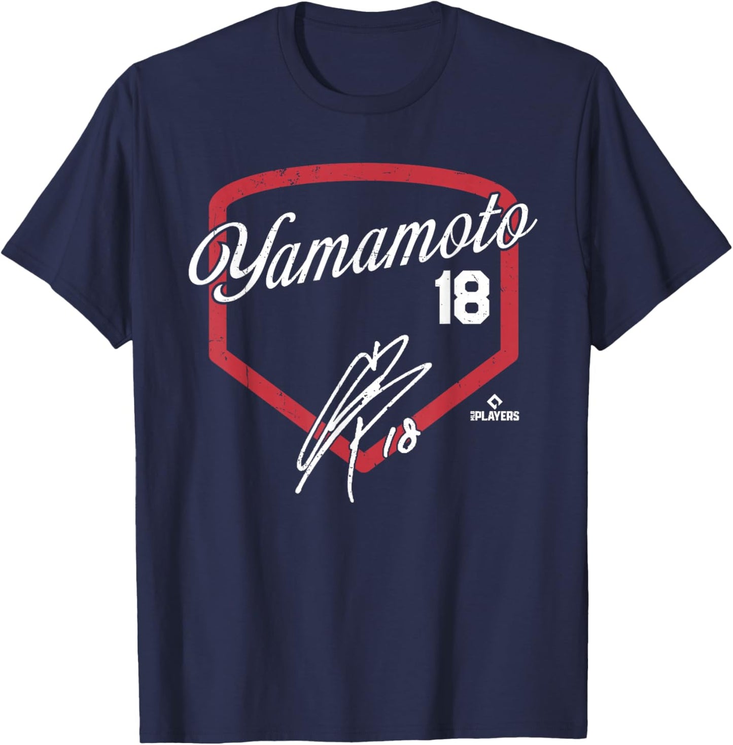 Yoshinobu Yamamoto | Los Angeles MLB Player | MLBYAM3001 T-Shirt - T-Shirt | Navy