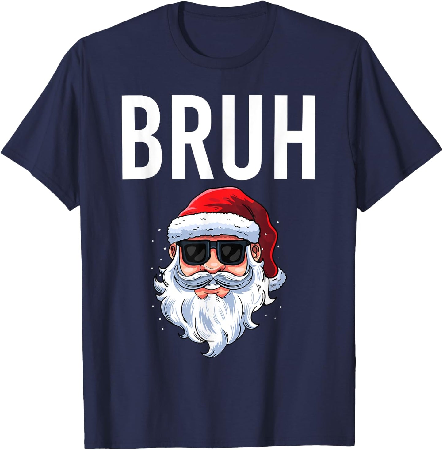 Merry Christmas Bruh Meme Funny Saying for Brother Boys Men T-Shirt - T-Shirt | Navy