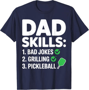 Vintage Dad Skills Pickleball Player Funny Dad Father's Day T-Shirt - T-Shirt | Navy