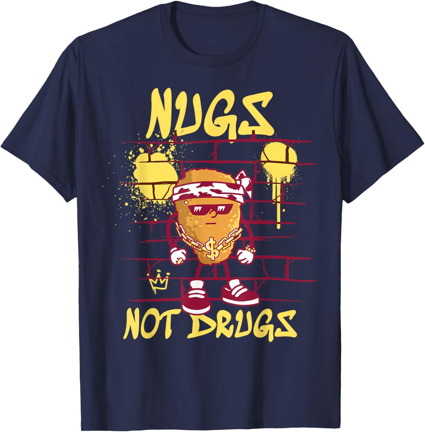 Nugs Not Drugs Shirt Funny Chicken Nuggets T-Shirt - T-Shirt | Navy