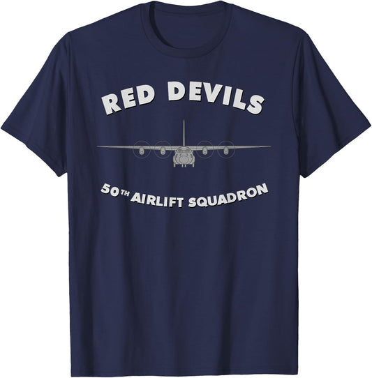 50th Airlift Squadron Red Devils T-Shirt - T-Shirt | Navy