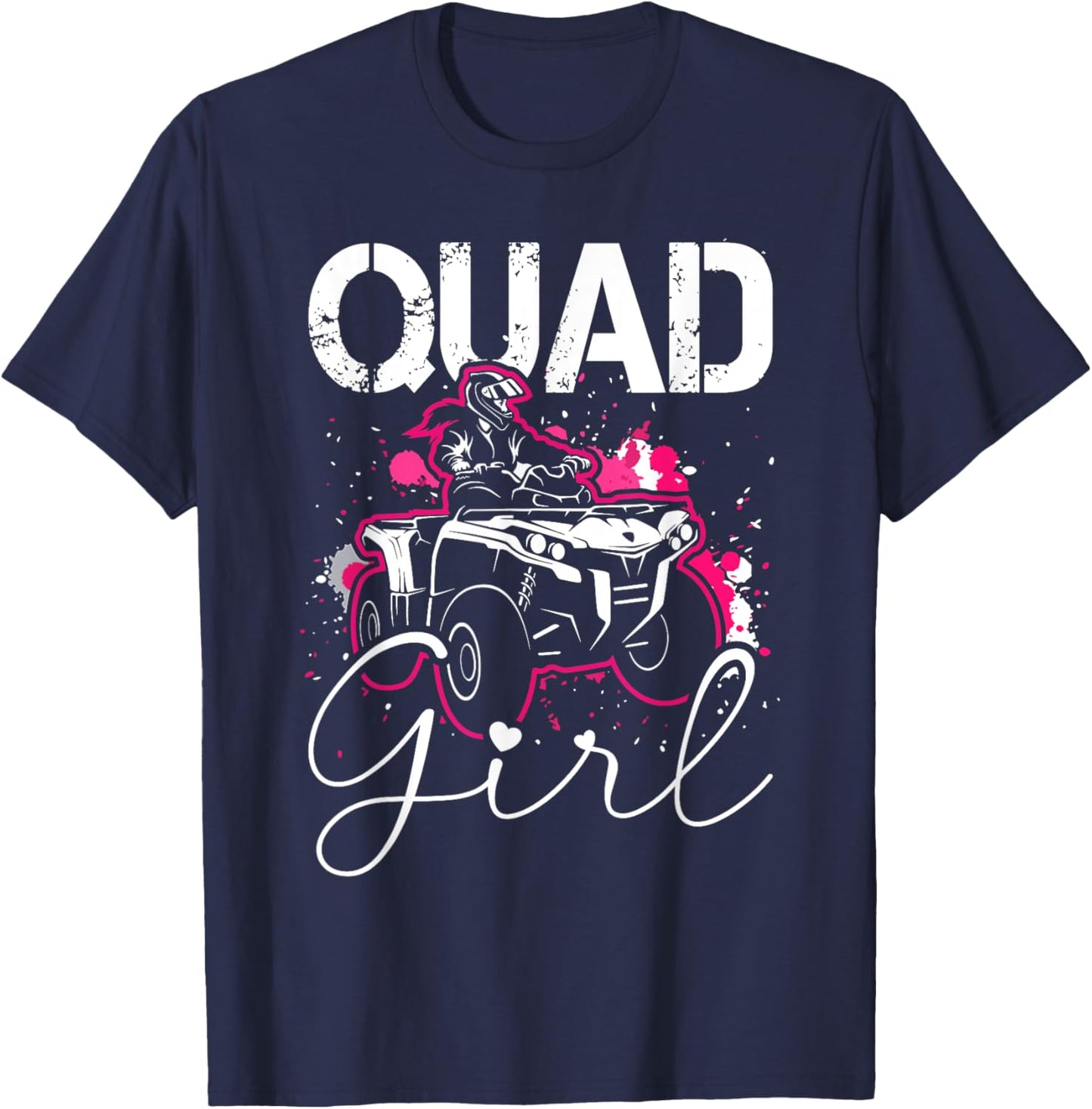 Quad Girl Funny Quad Riding Four Wheeler Atv for Girls Woman T-Shirt - T-Shirt | Navy