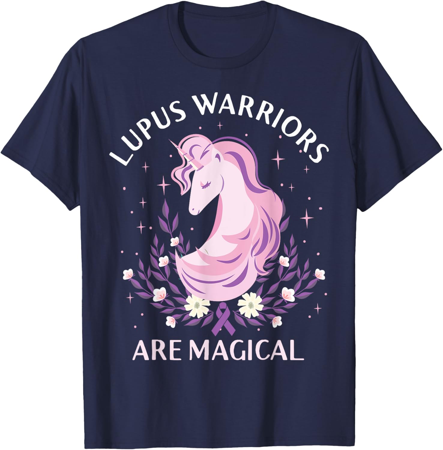 Lupus Awareness Month Lupus Warriors Are Magical Autoimmune T-Shirt - T-Shirt | Navy