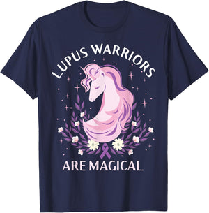 Lupus Awareness Month Lupus Warriors Are Magical Autoimmune T-Shirt - T-Shirt | Navy
