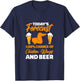 Today's Forecast Chicken Wing And Beer Drinking T-Shirt - T-Shirt | Navy
