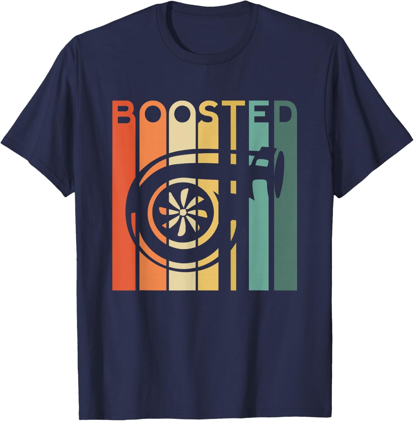 Boost Turbo Car Boosted Turbocharger Auto X Retro Race Tuner T-Shirt - T-Shirt | Navy