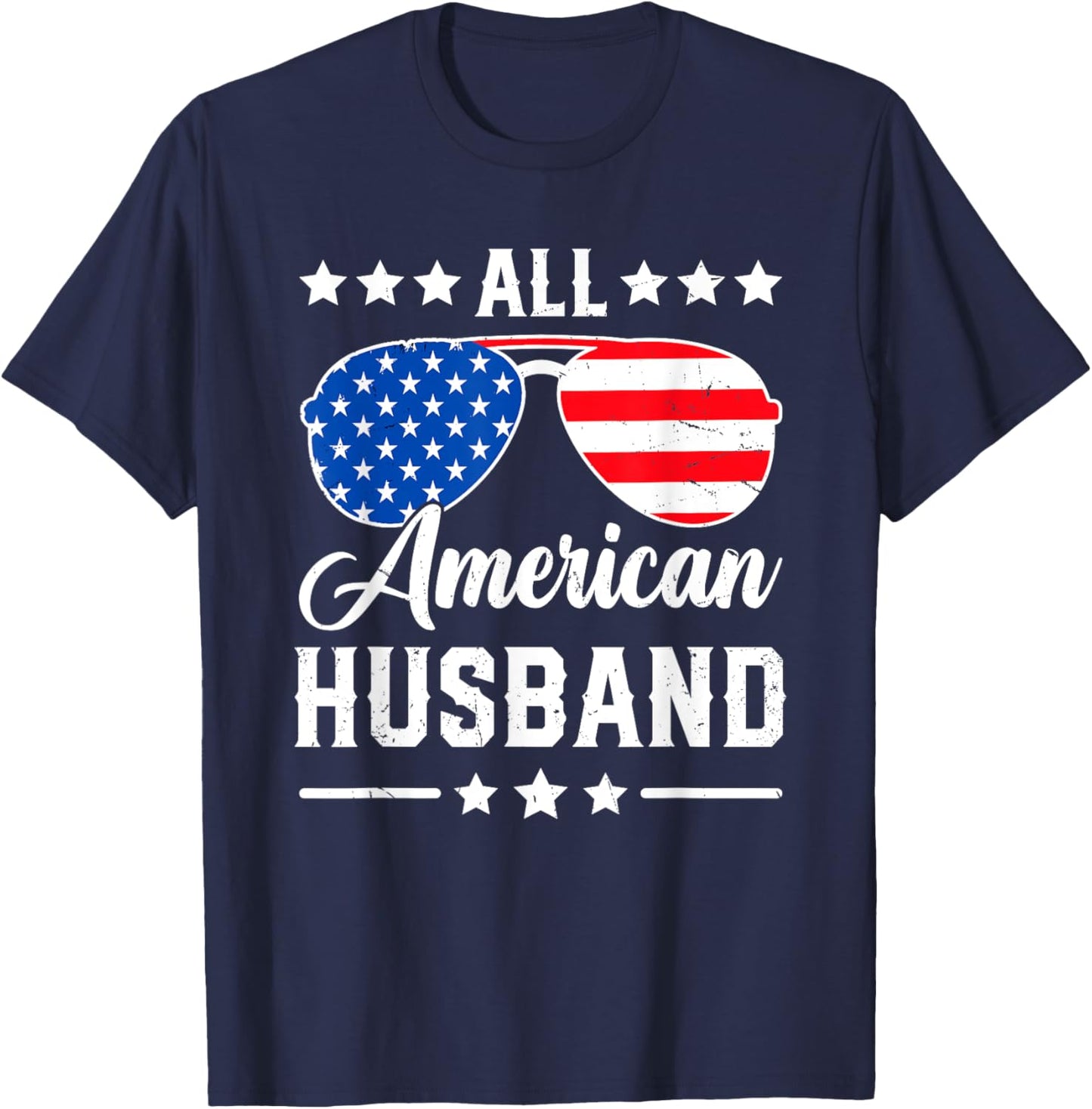 All American Husband 4th of July Patriotic USA Matching Men T-Shirt - T-Shirt | Navy