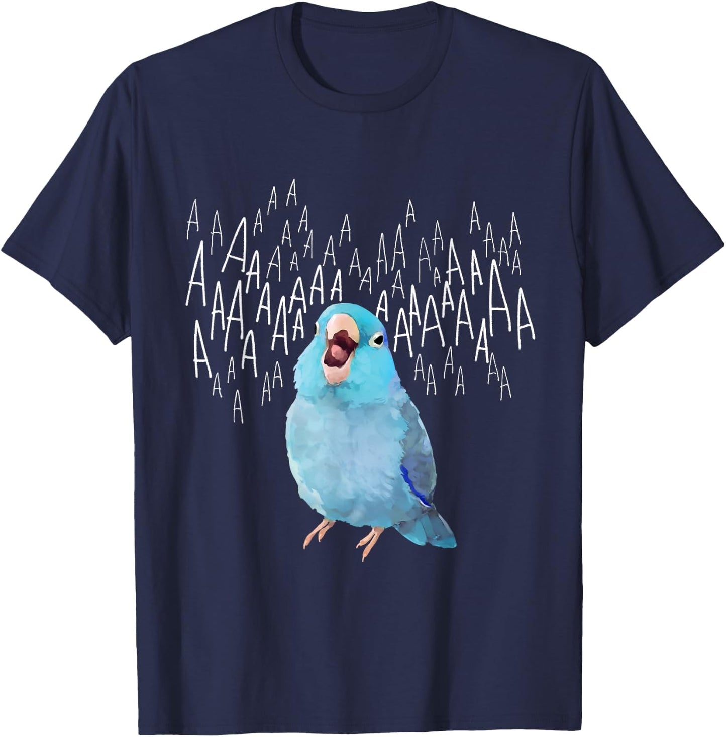 Birbber -Adults Black Cotton 100% Screaming Parrotlet T-Shirt - T-Shirt | Navy