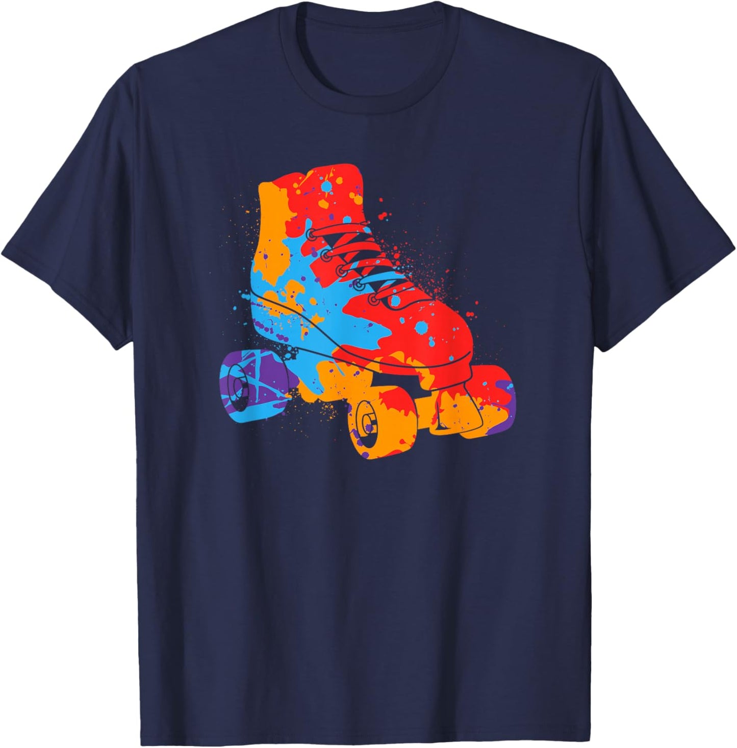 Roller Skater Colorful Rollerskate Women Roller Skating Kids T-Shirt - T-Shirt | Navy