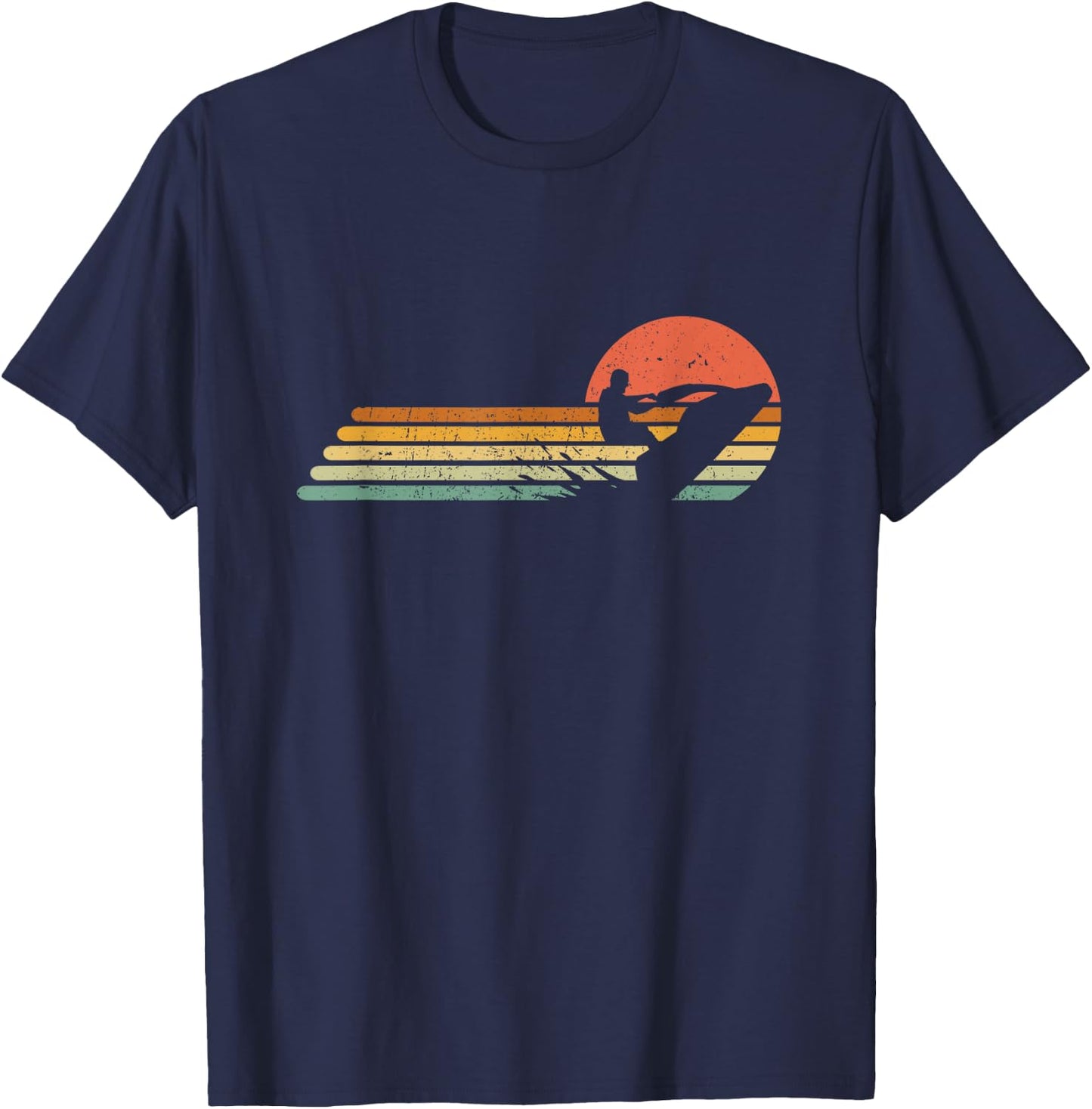 Vintage Retro Jetski Rider Jetskiing Jetboat Rider T-Shirt - T-Shirt | Navy