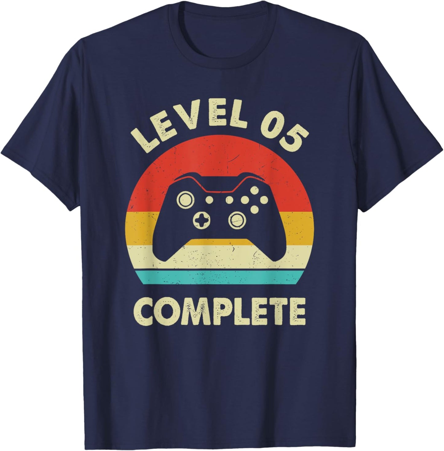 Level 5th Complete - Retro 5 Year Wedding Anniversary Gift T-Shirt - T-Shirt | Navy