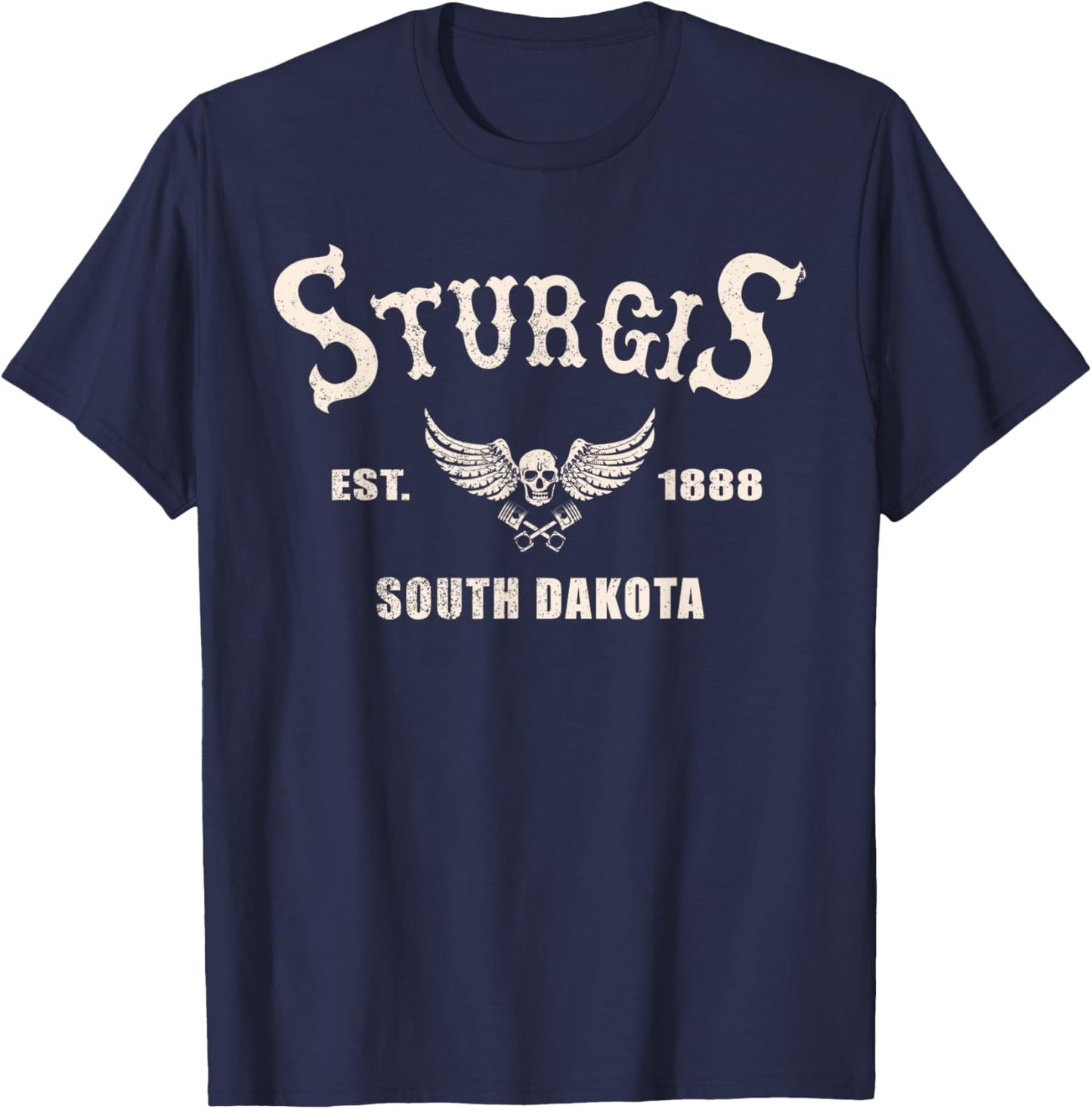 Sturgis South Dakota Motorcycle Biker Vintage T-Shirt - T-Shirt | Navy