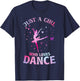 Just A Girl Who Loves Dance Ballet Dancer Heart Gift T-Shirt - T-Shirt | Navy