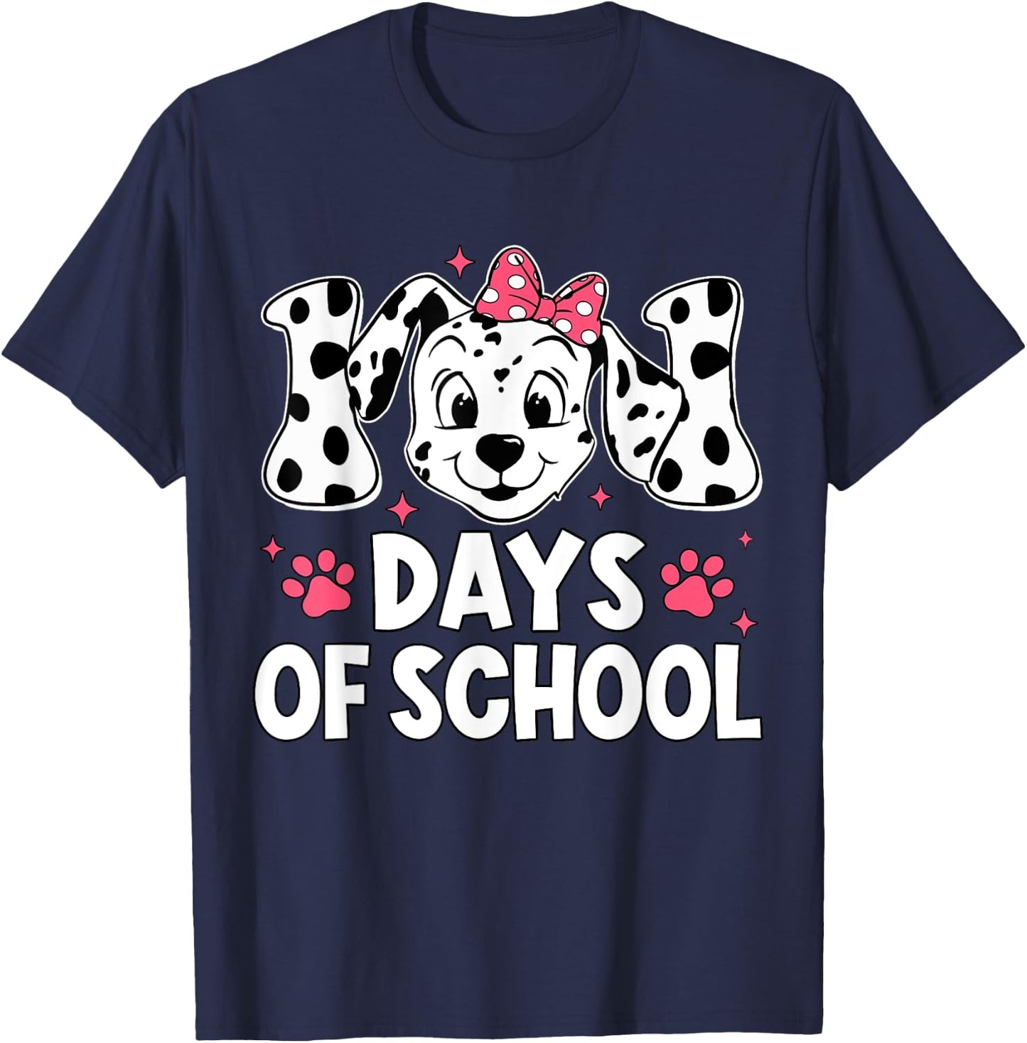100 Days Of School Dalmatian Dog Boy Kid 100th Day Of School T-Shirt - T-Shirt | Navy