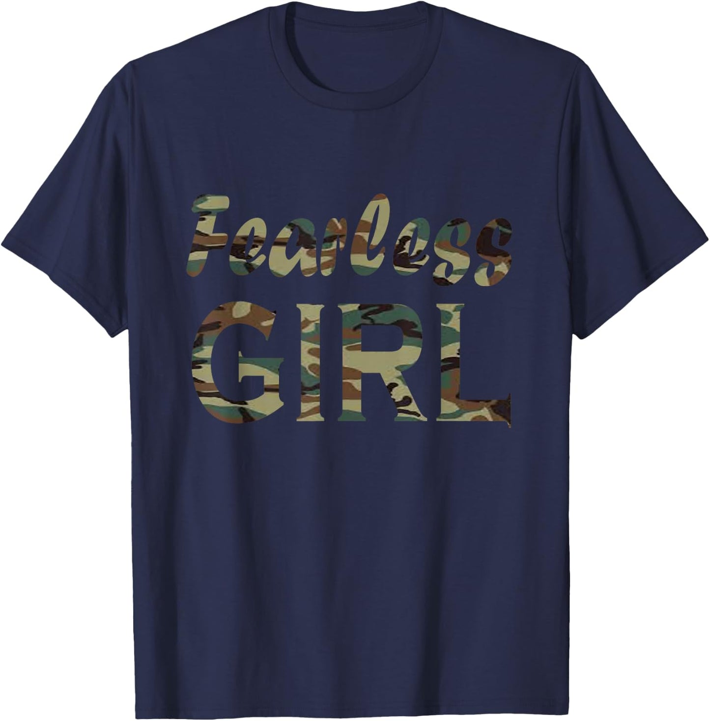 Fearless Girl Camo I Camouflage Lover T-Shirt - T-Shirt | Navy