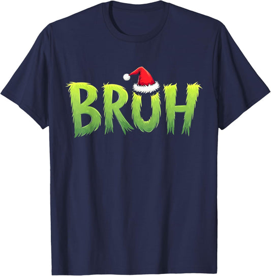 Bruh Christmas Kids Teens Boys Funny Christmas humor Meme T-Shirt - T-Shirt | Navy
