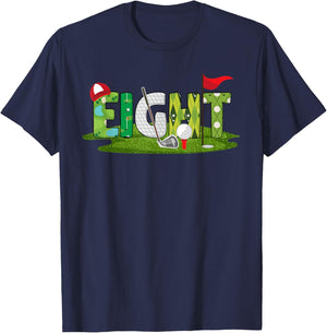 8th Birthday Golf Theme 8 Year Old Kids Sport Party T-Shirt - T-Shirt | Navy