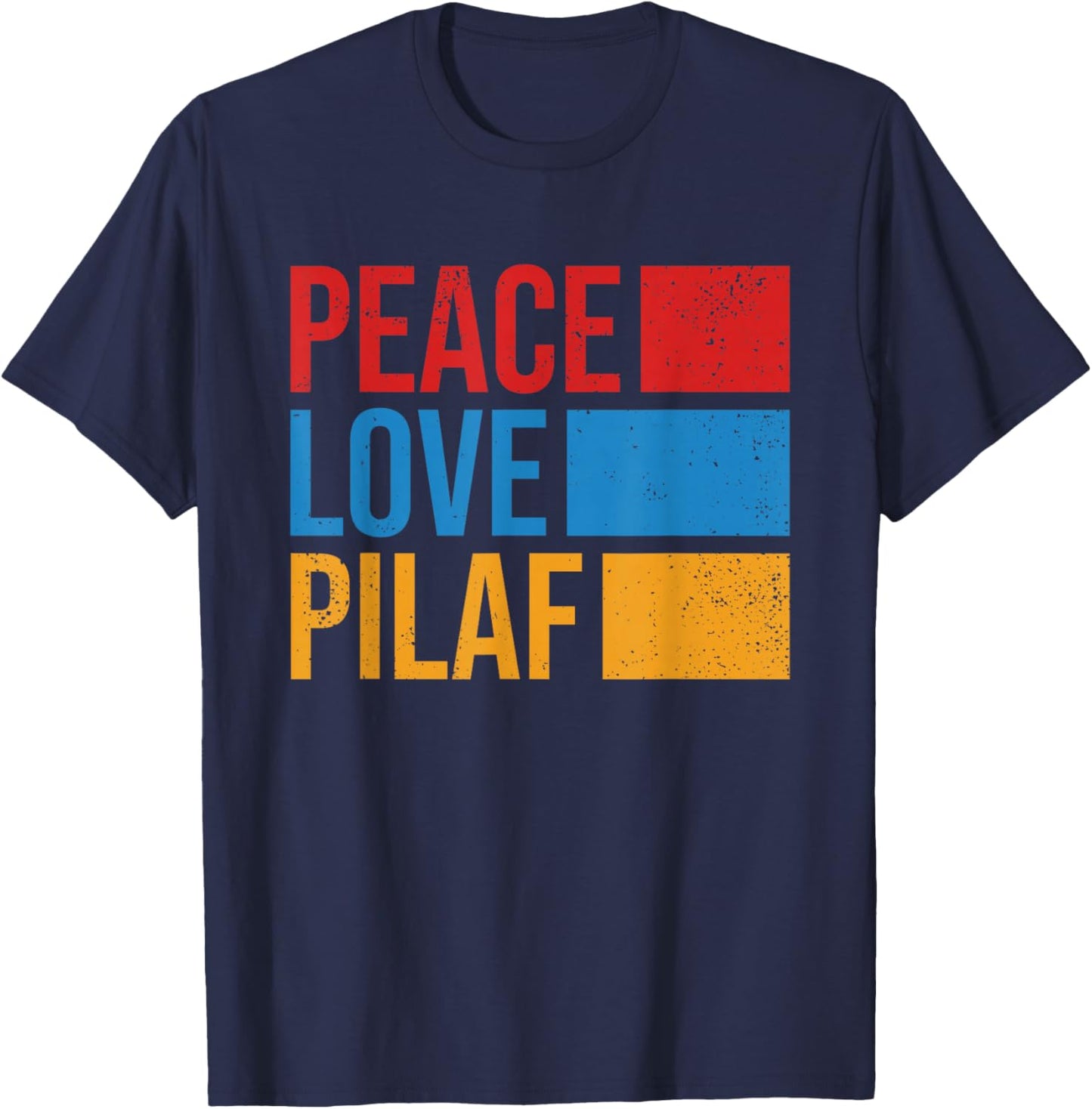Peace Love Pilaf Armenian Flag Funny Retro Vintage Armenia T-Shirt - T-Shirt | Navy