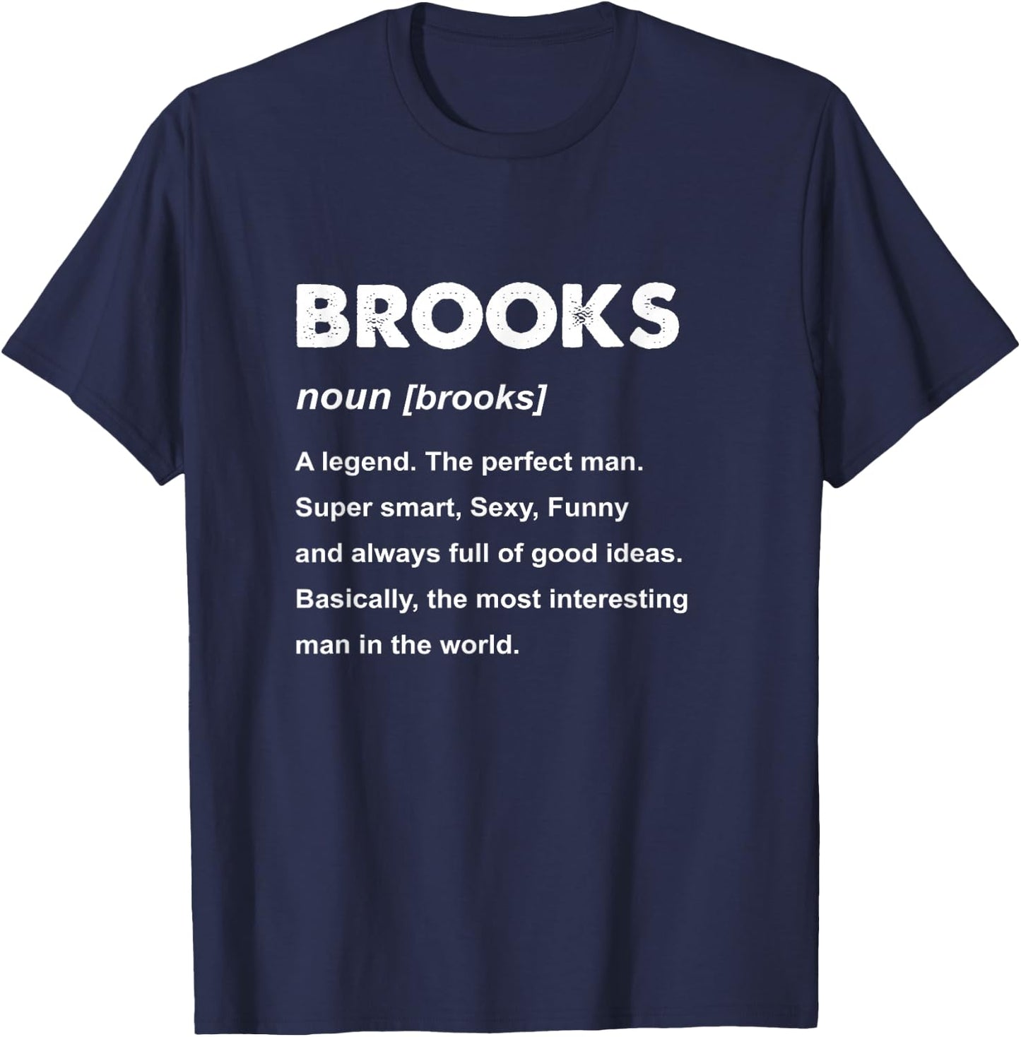 Brooks Name T-Shirt - T-Shirt | Navy