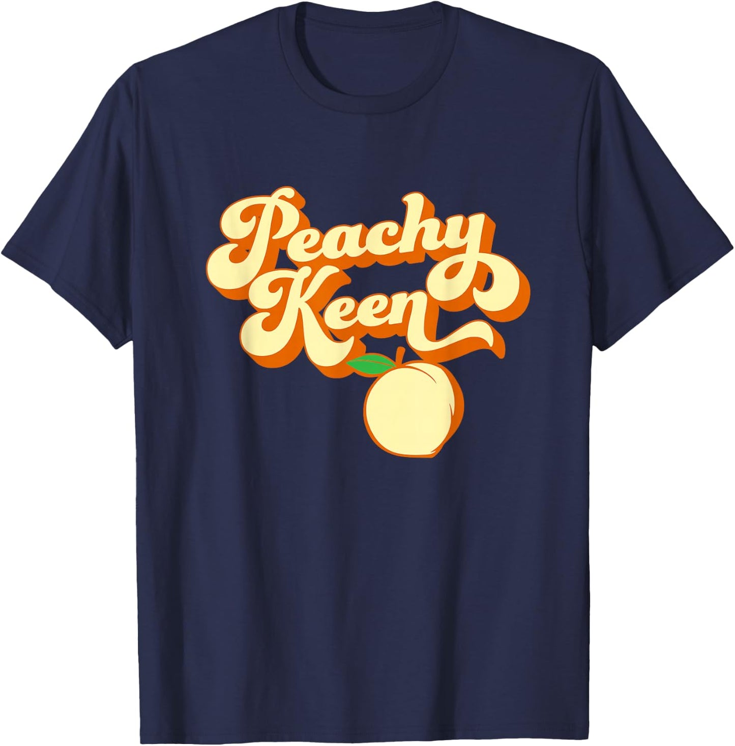 Retro 1980s Peachy Keen - Men's Black Classic Fit Short Sleeve - Small T-Shirt - T-Shirt | Navy