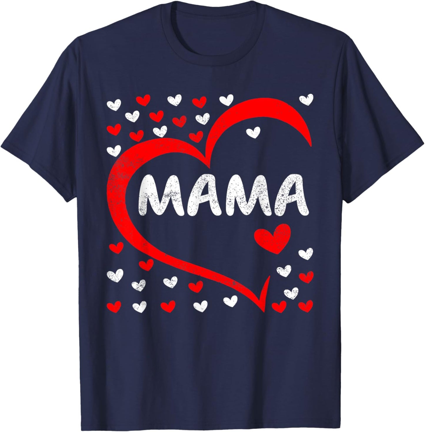Mama Is My Valentine Love Hearts Boys Girls Valentines Day T-Shirt - T-Shirt | Navy