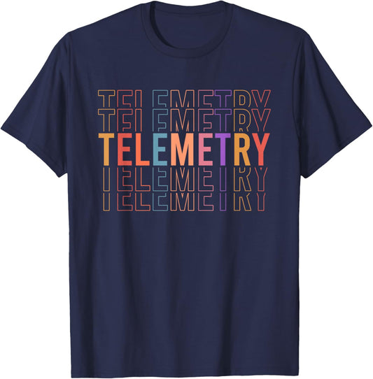 Telemetry Technician Appreciation Telemetry Tech - Black, -Adults, Small, Short Sleeve, , Classic Fit, Modern Classic, Lightweight, Lace T-Shirt - T-Shirt | Navy