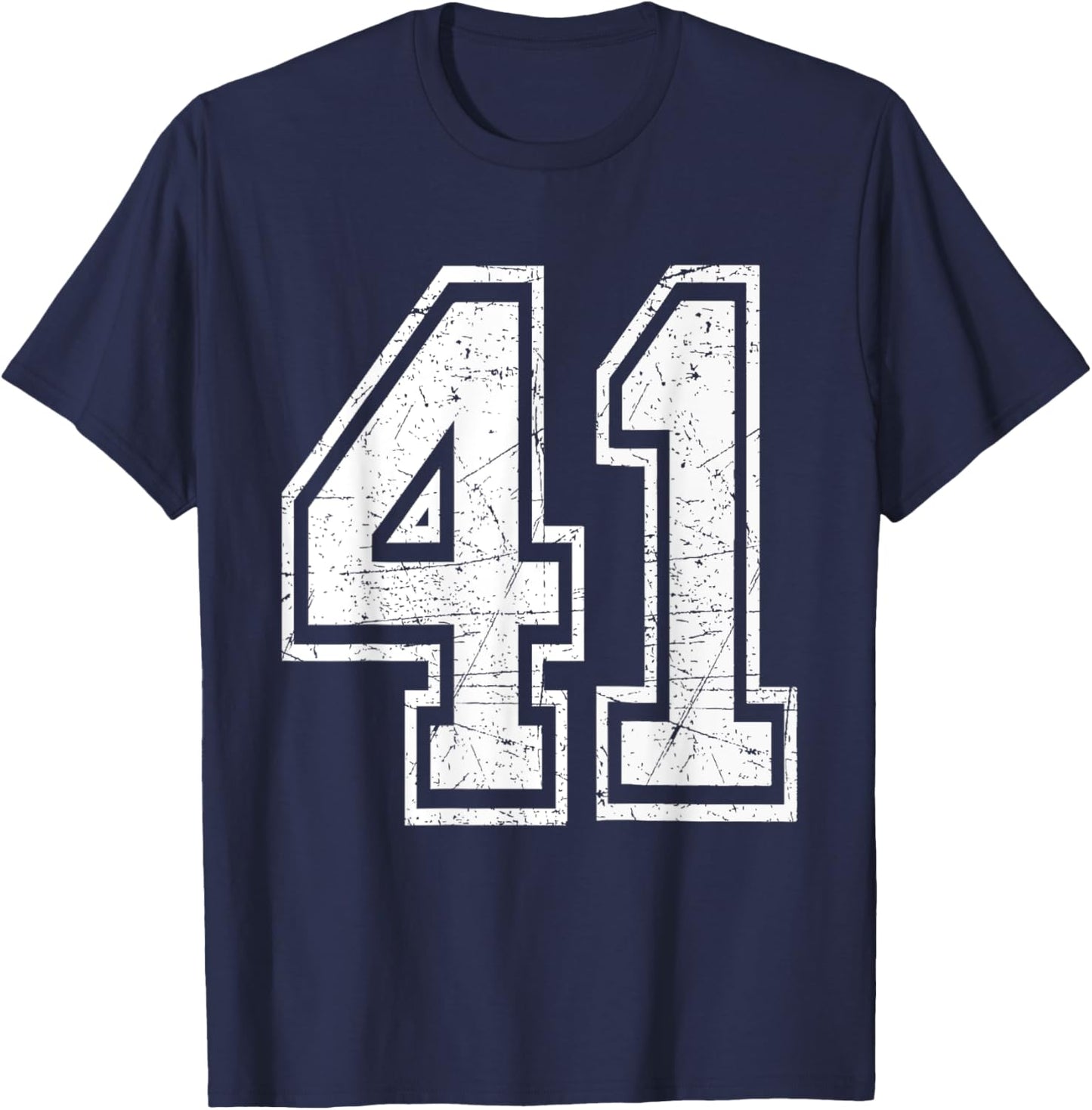 Number 41 Varsity Sports Team Jersey 41st Birthday T-Shirt - T-Shirt | Navy