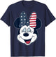 Disney Mickey And Friends Minnie American Flag Bow T-Shirt - T-Shirt | Navy
