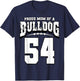 Proud Bulldog Football Mom Of Player 54 Men Women Girls Kids T-Shirt - T-Shirt | Navy