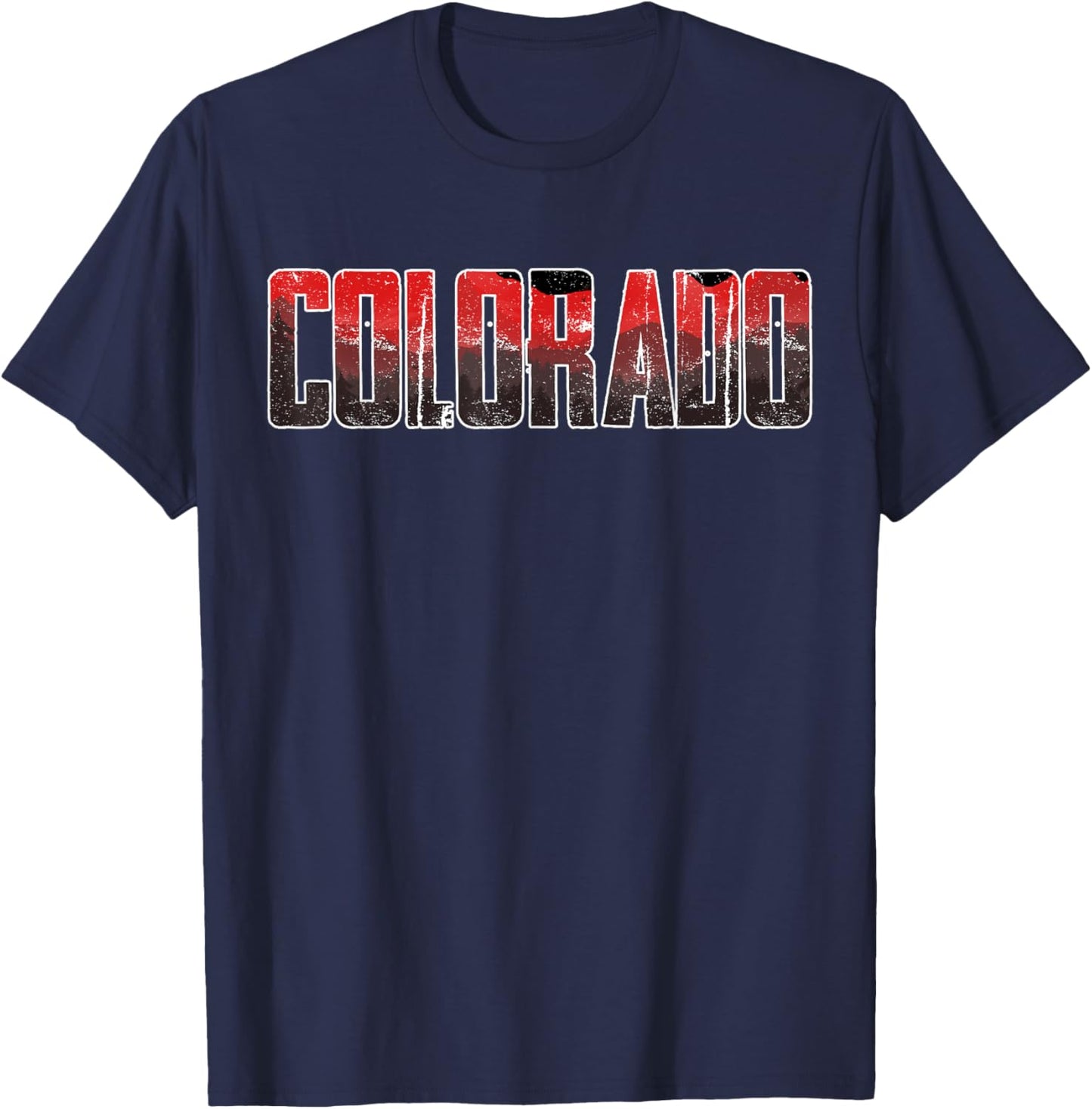 Colorado Mountains Nature Retro Landscape Adventure T-Shirt - T-Shirt | Navy