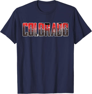Colorado Mountains Nature Retro Landscape Adventure T-Shirt - T-Shirt | Navy