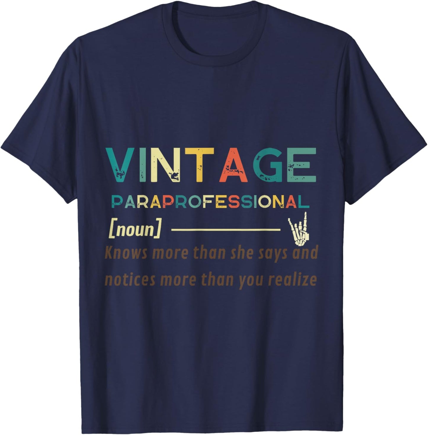 Vintage Paraprofessional (noun) Funny quote design T-Shirt - T-Shirt | Navy
