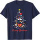 Stethoscope Christmas Tree Nurse Nursing Scrub Top Xmas T-Shirt - T-Shirt | Navy