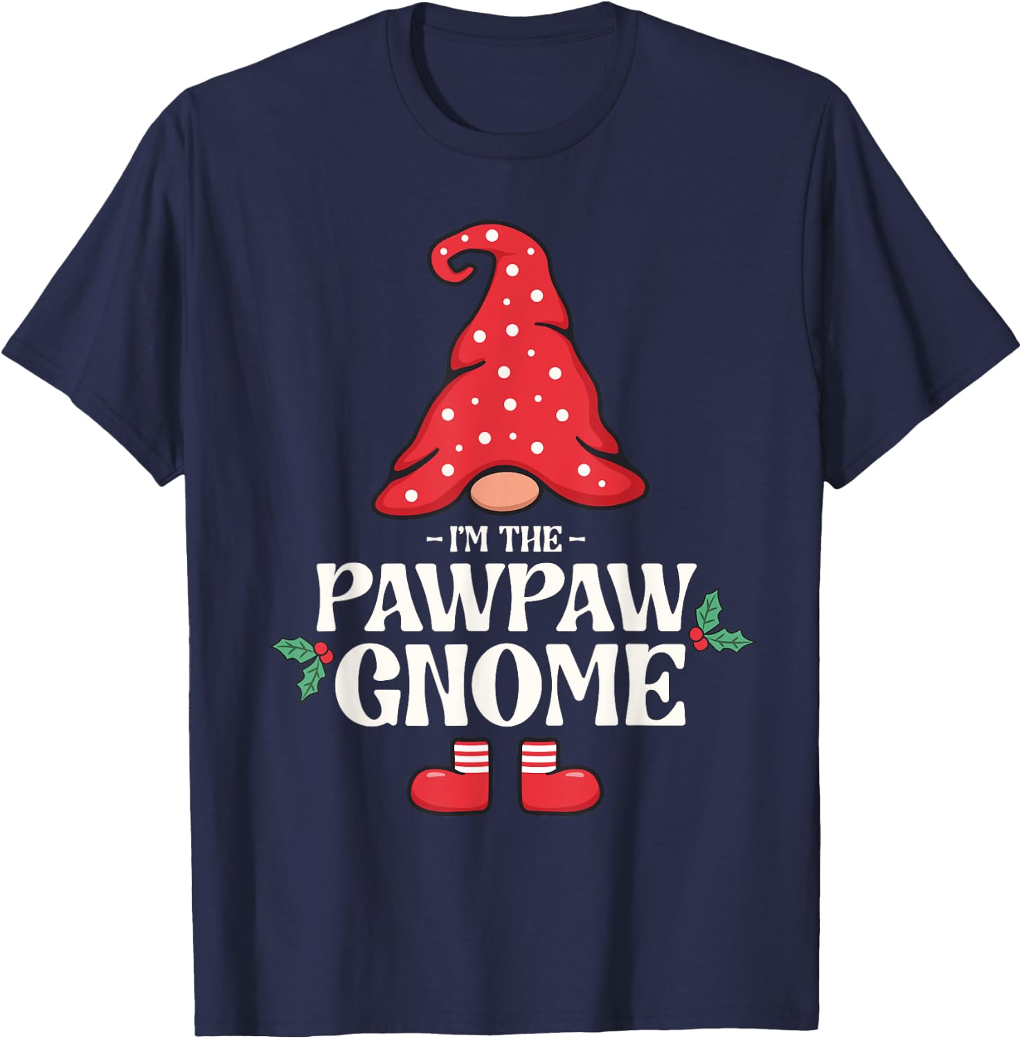 The Pawpaw Gnome Funny Family Matching Group Christmas T-Shirt - T-Shirt | Navy