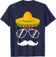 Funny mexican sombrero mustache face for Cinco de Mayo T-Shirt - T-Shirt | Navy