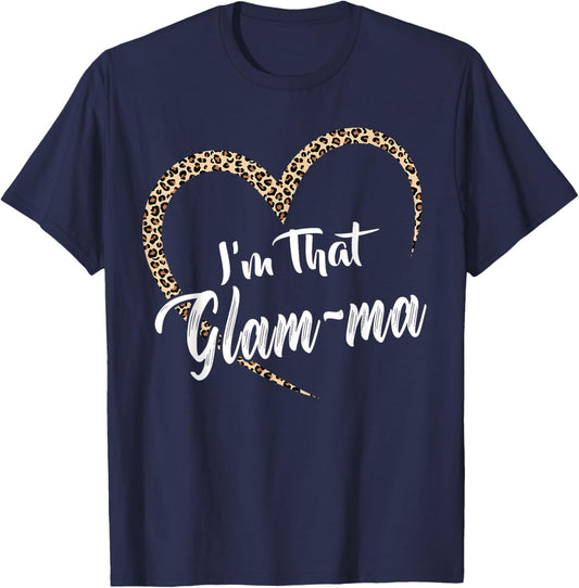 Grandma I'm That Glam-ma Grandma T-Shirt - T-Shirt | Navy