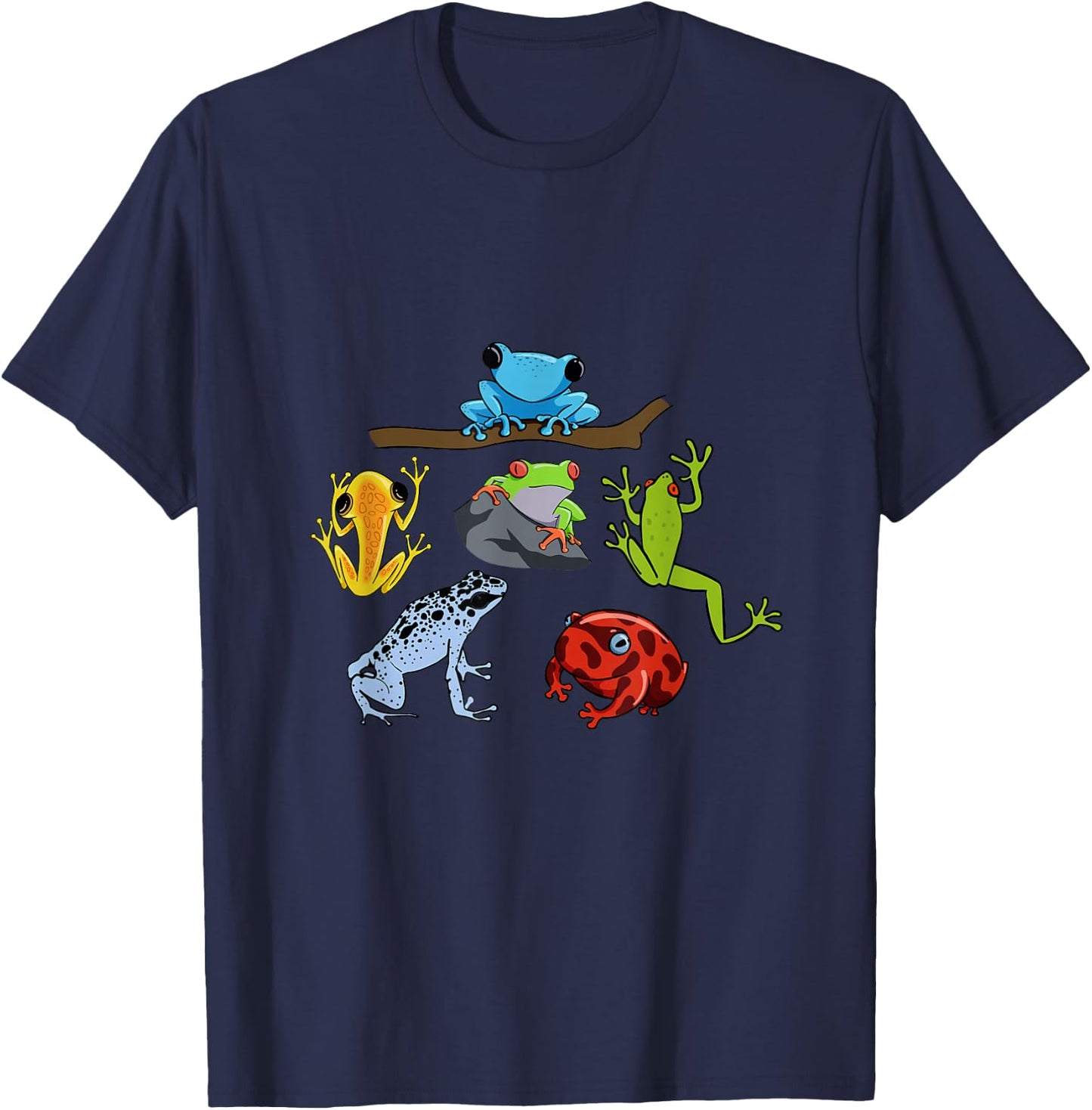 Rainforest Animals Amphibian Collection Toads Frog T-Shirt - T-Shirt | Navy
