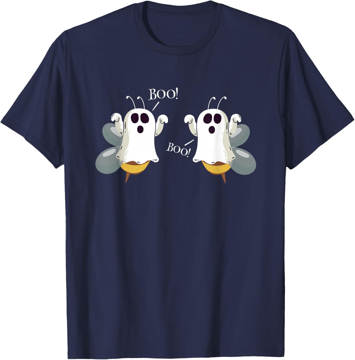 Ghost Bees Saying Boo Funny Halloween Costume Women Gift T-Shirt - T-Shirt | Navy