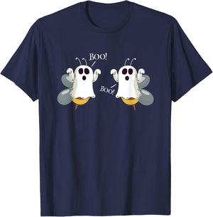 Ghost Bees Saying Boo Funny Halloween Costume Women Gift T-Shirt - T-Shirt | Navy
