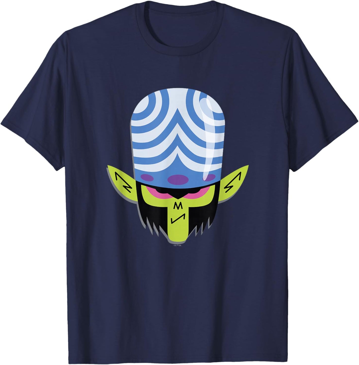 Power Puff Girls Mojo JoJo Big Face Angry Mood Logo T-Shirt - T-Shirt | Navy