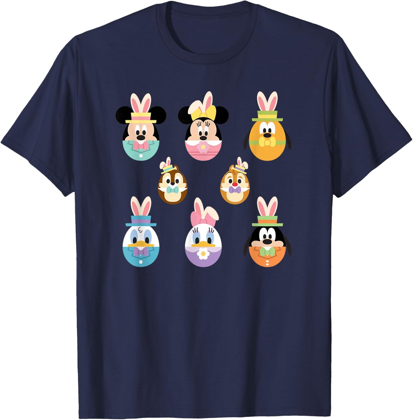 Disney Mickey Mouse & Friends Cute Easter Bunny Easter Eggs T-Shirt - T-Shirt | Navy